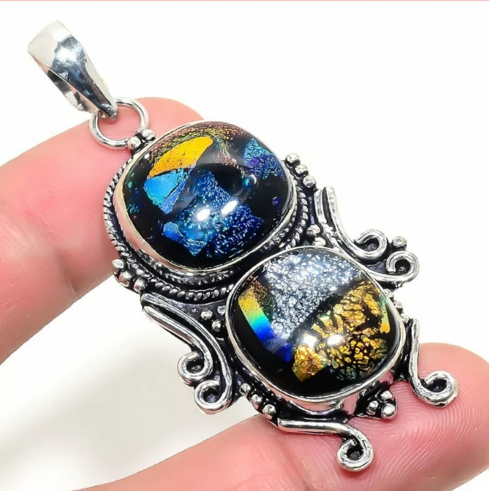 FINAL PRICE DROP! Dichroic Glass Pendant